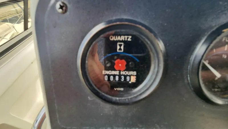 Slide: The Image of Engine hour meter showing 839 hours on 1995 Carver 440 Aft Cabin Motor Yacht. - 18