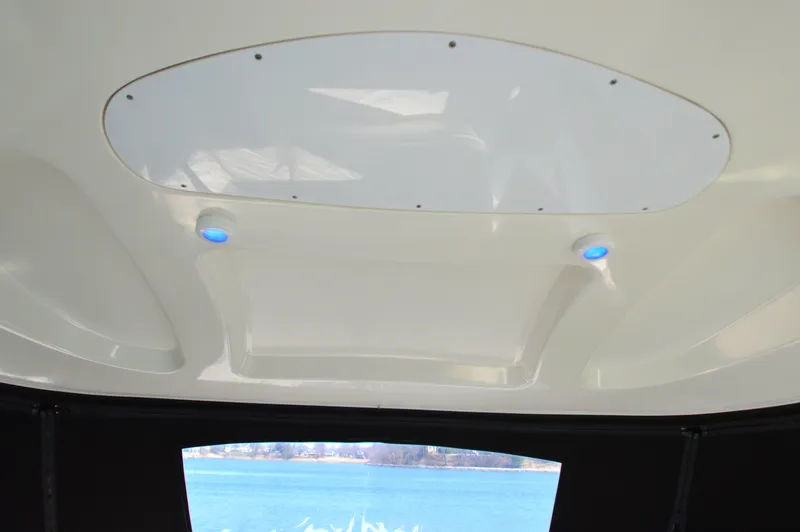 Slide: The Image of Ceiling view of 2007 Sea Ray 44 Sundancer with blue LED lights. - 27