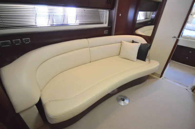 Slide: The Image of Luxurious interior of 2007 Sea Ray 44 Sundancer yacht with cream leather seating. - 41