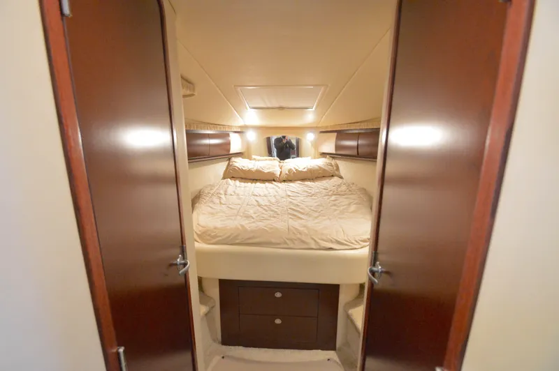 Slide: The Image of Luxurious cabin interior of 2007 Sea Ray 44 Sundancer yacht with cozy bed. - 44