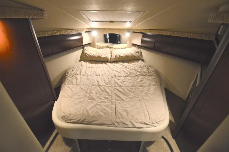 Slide: The Image of Luxurious cabin interior of 2007 Sea Ray 44 Sundancer yacht with cozy bed. - 45
