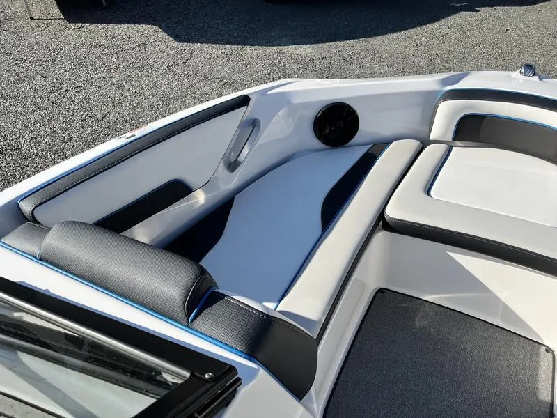 Slide: The Image of 2021 Yamaha AR195 boat interior with sleek seating and modern design. - 22