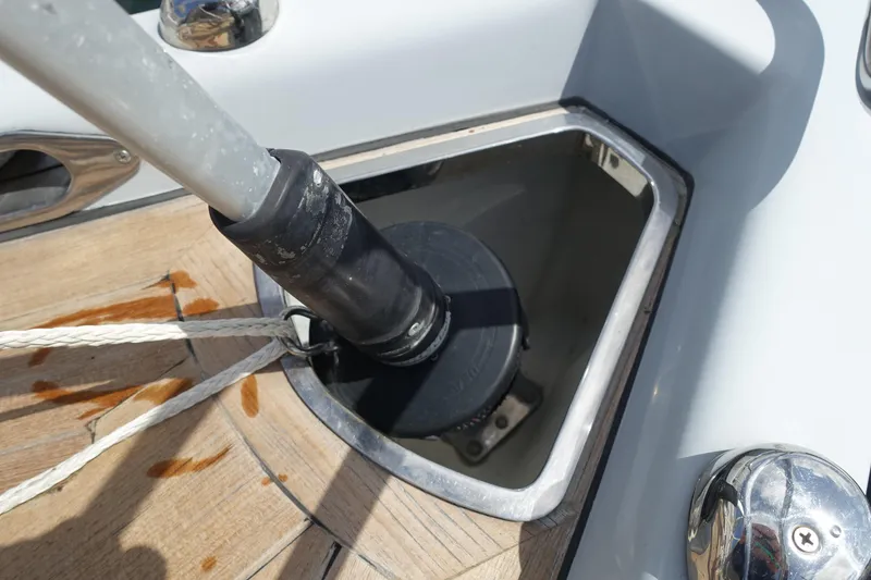 Slide: The Image of Deck detail of 2006 Maxi Dolphin CrossCurrent 33 sailboat, featuring rigging and fittings. - 17