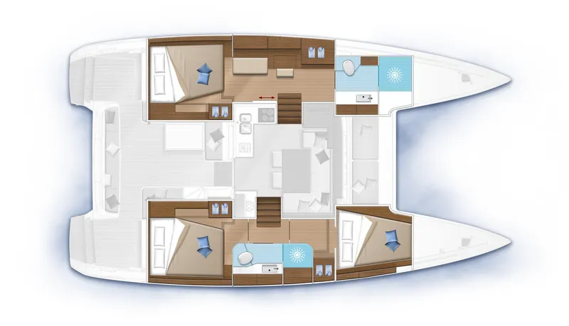 Slide: The Image of Manufacturer Provided Image: Lagoon 40 3 Cabin Layout Plan - 29