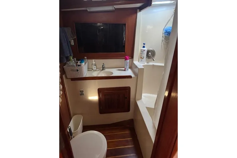 Slide: The Image of Forward head and sink, fresh water toilet newly installed - 52