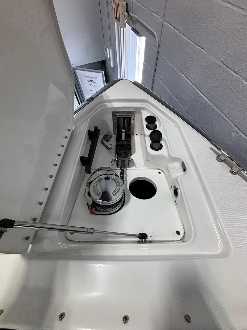 Slide: The Image of 2019 Formula 350 Crossover Bowrider I/O anchor compartment detail. - 33