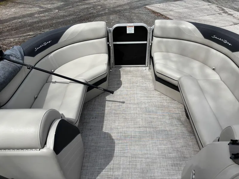 Slide: The Image of 2021 South Bay 200 Series S222CR pontoon boat interior with spacious seating and modern design. - 5