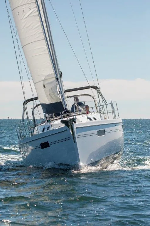 Slide: The Image of 2026 Catalina 426 sailboat navigating open waters under clear skies. - 6