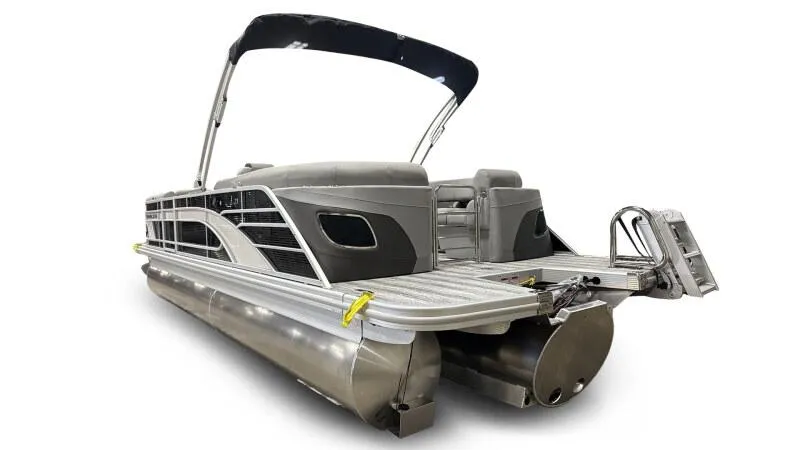 Slide: The Image of 2025 Bennington 23LFB pontoon boat with sleek design and modern features. - 4