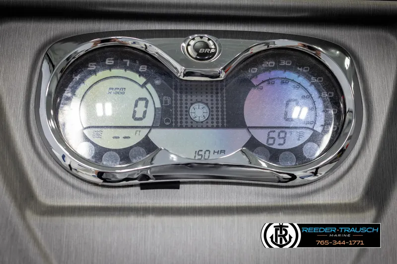 Slide: The Image of Dashboard of a 2007 Sea-Doo 180 Challenger boat showing speedometer and gauges. - 33