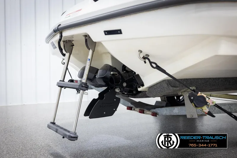 Slide: The Image of 2007 Sea-Doo 180 Challenger boat rear view with ladder and propeller. - 46
