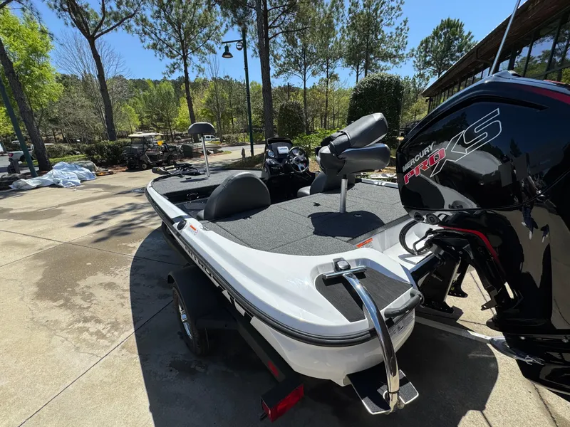 Slide: The Image of 2025 Nitro Z17 boat with powerful engine, parked outdoors on a sunny day. - 3