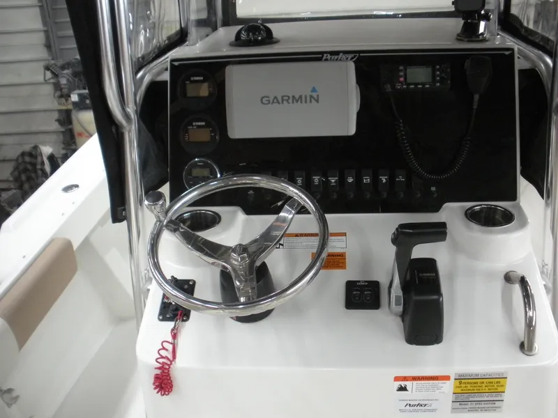 Slide: The Image of Control panel of 2017 Parker 2100 Special Edition boat with Garmin navigation system. - 9