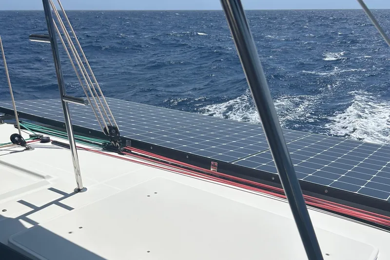 Slide: The Image of Sailing on a 2019 Lagoon 450 F Owner's Edition with solar panels, ocean view. - 6