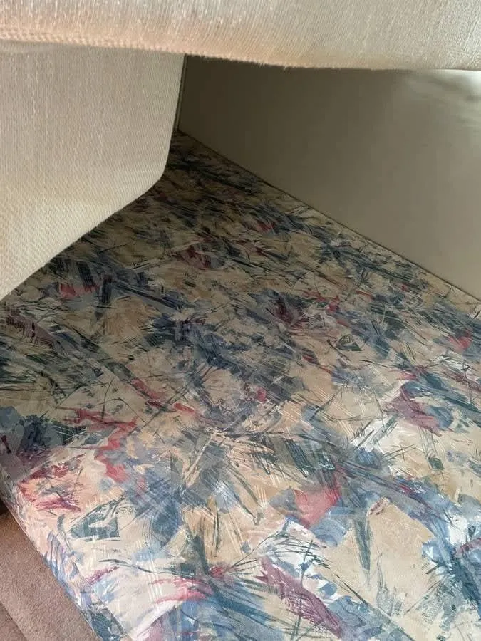 Slide: The Image of Interior view of 1998 Chaparral 270 Signature boat with patterned upholstery. - 14