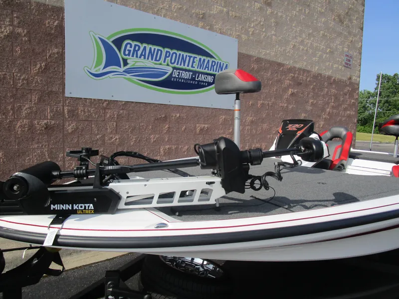 Slide: The Image of 2025 Nitro Z20 XL Pro boat with Minn Kota Ultrex motor at Grand Pointe Marina. - 5