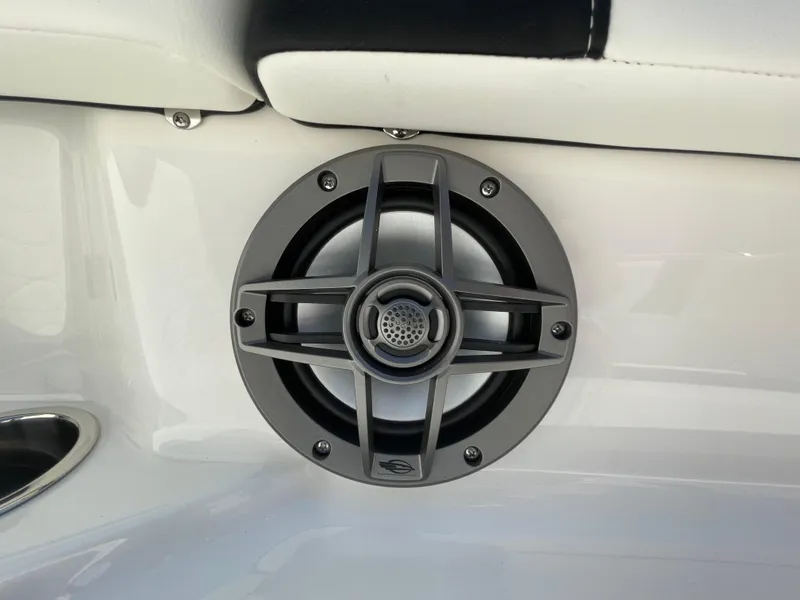 Slide: The Image of 2024 Chaparral 250 OSX boat speaker detail, featuring sleek design and modern audio technology. - 13