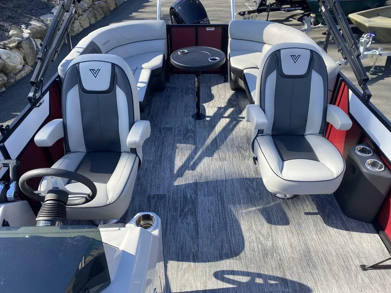 Slide: The Image of 2023 Viaggio Lago U L20U boat interior with plush seating and modern design. - 7