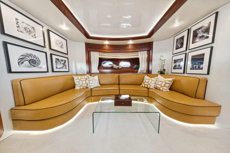 Slide: The Image of Luxurious interior of 2003 Baia PANTHER 80 yacht with elegant seating and modern decor. - 41