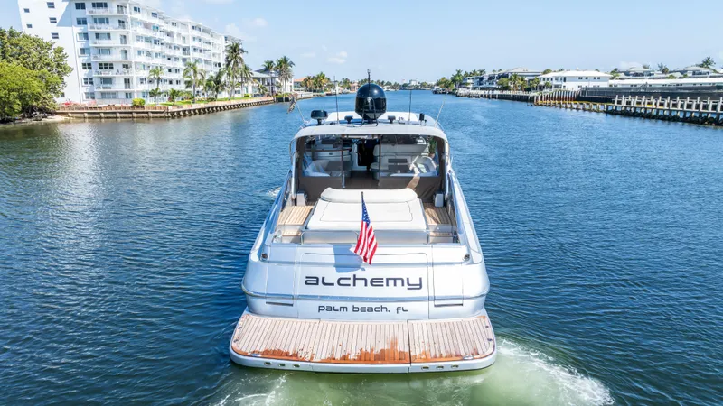 Slide: The Image of Luxury yacht Baia PANTHER 80 cruising in a scenic waterway, 2003 model. - 9