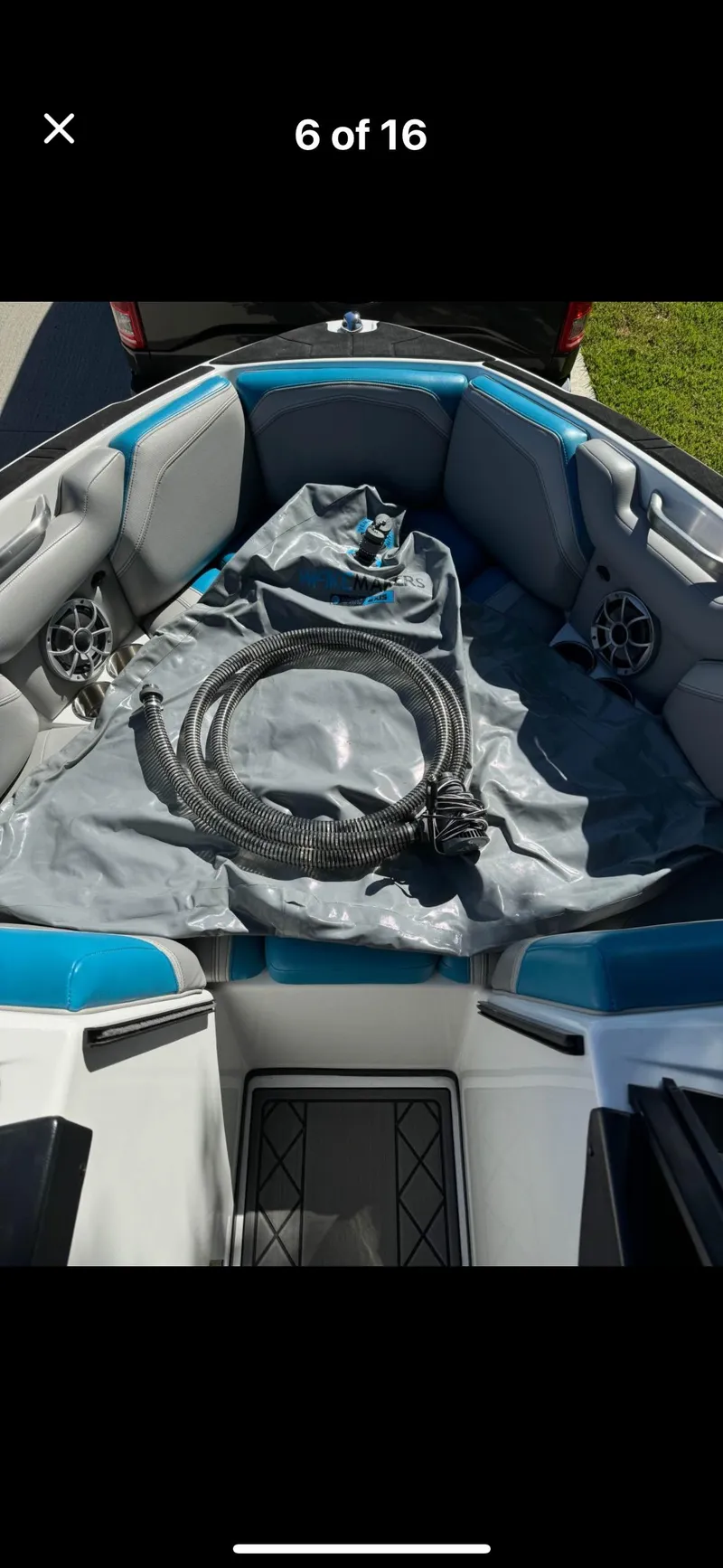 Slide: The Image of 2018 Axis T23 boat interior with coiled rope on seats. - 31