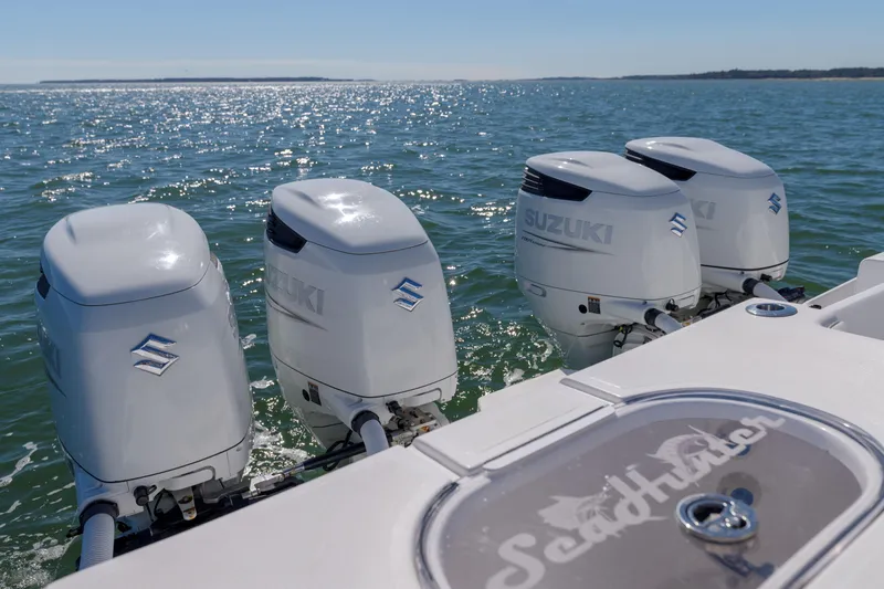 Slide: The Image of SeaHunter 38 Reel Escape- Engines & Livewell - 43