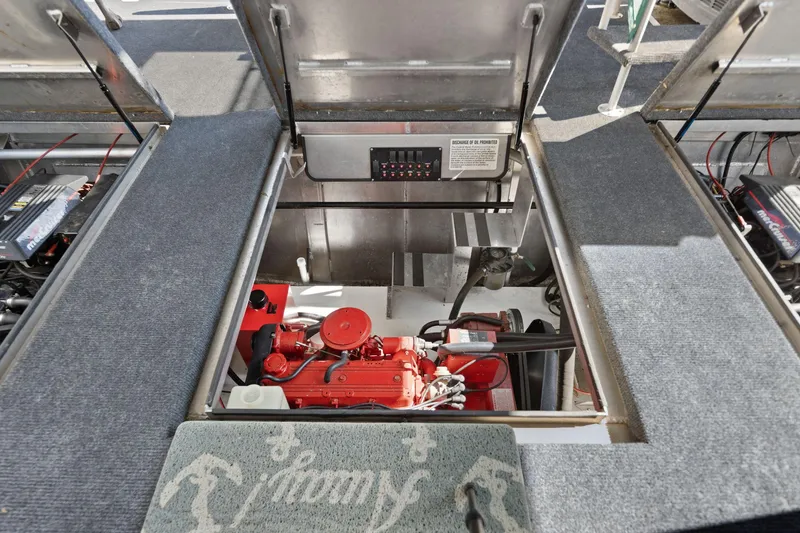 Slide: The Image of Engine compartment of a 1998 Sharpe 16 X 80 Widebody Houseboat. - 61