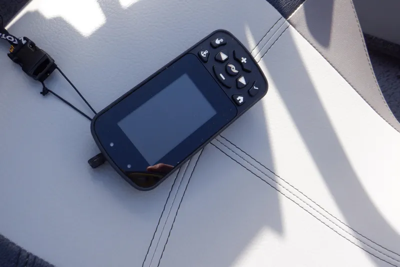 Slide: The Image of Boat control device on Crestliner 1950 Super Hawk 2022 seat. - 46