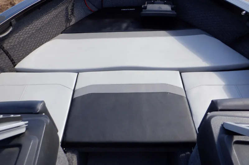 Slide: The Image of 2022 Crestliner 1950 Super Hawk interior seating area with sleek, modern design. - 9