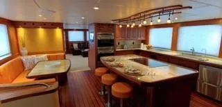 Slide: The Image of Luxurious Allseas Expedition 2018 yacht interior with modern kitchen and dining area. - 25