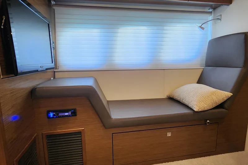 Slide: The Image of Luxurious interior of 2014 Cruisers Cantius yacht with comfortable seating and modern amenities. - 30