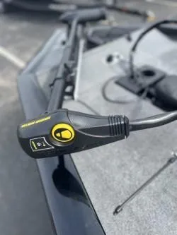 Slide: The Image of Trolling motor on 2017 Tracker 175 Pro Team boat, close-up view. - 3