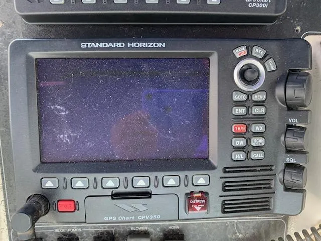 Slide: The Image of Standard Horizon GPS Chart CPV350 on 1992 Carver 33 Aft Cabin boat. - 27