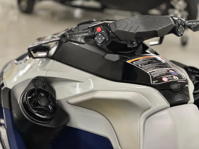 Slide: The Image of 2023 Sea-Doo GTX LTD 300 jet ski dashboard and controls close-up. - 12