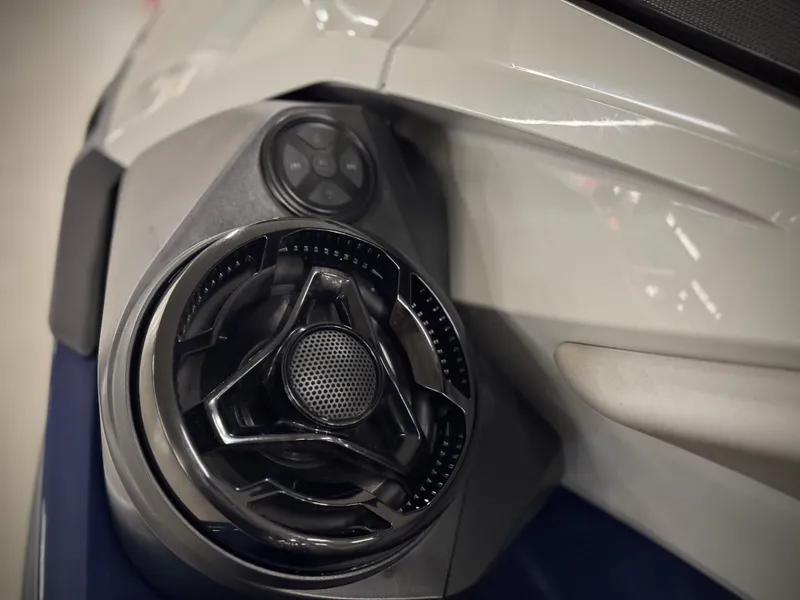 Slide: The Image of 2023 Sea-Doo GTX LTD 300 speaker detail, showcasing sleek design and advanced audio features. - 25