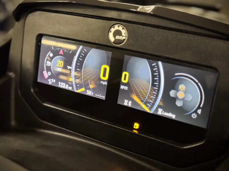 Slide: The Image of Digital dashboard of 2023 Sea-Doo GTX LTD 300, displaying speed and RPM gauges. - 9