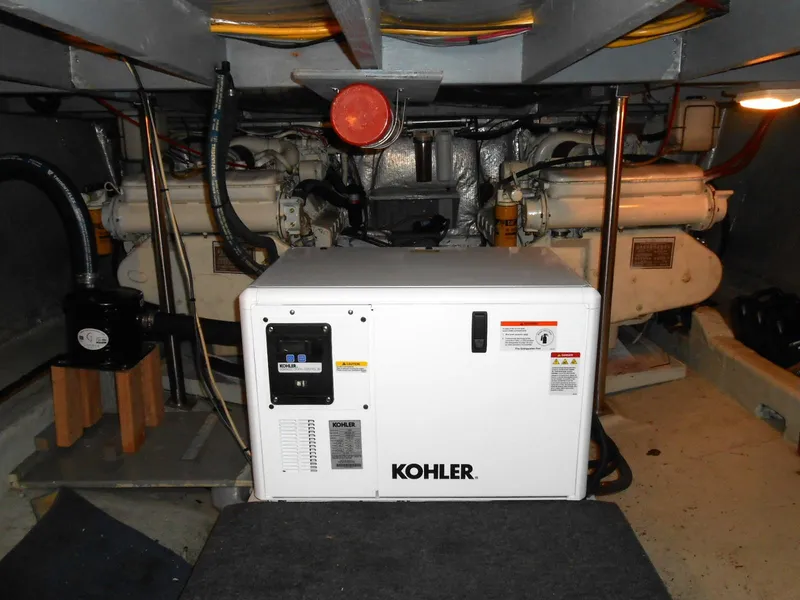 Slide: The Image of Engine room of 1983 Californian 42 yacht with Kohler generator. - 21