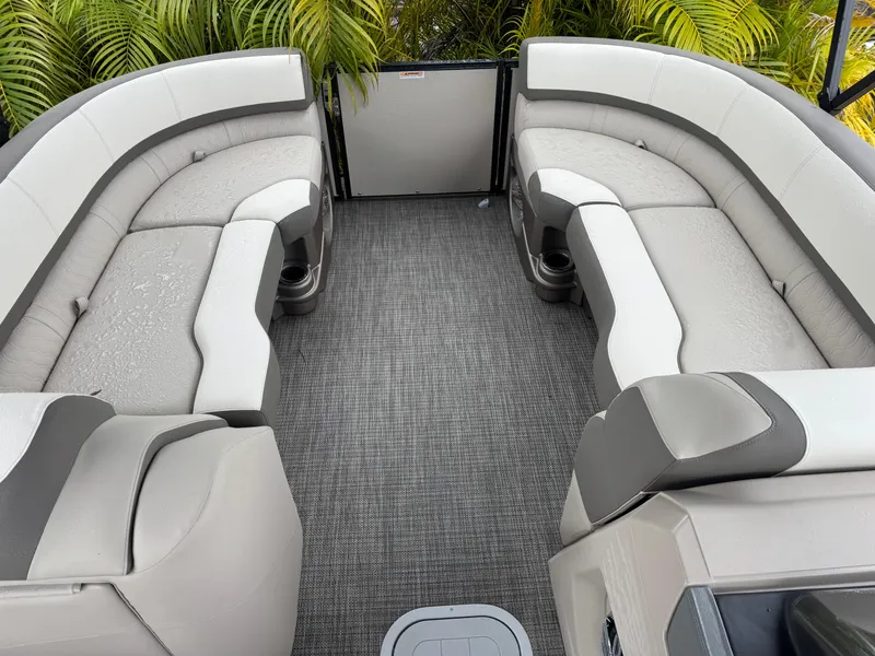 Slide: The Image of 2025 Avalon Catalina Quad Lounge interior with plush seating and modern design. - 24