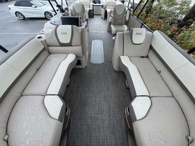 Slide: The Image of 2025 Avalon Catalina Quad Lounge interior with luxurious seating and modern design. - 26
