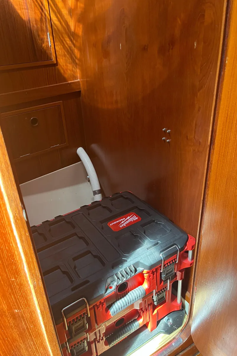 Slide: The Image of Engine compartment of a 1982 Baltic 42 sailboat with Yanmar components. - 37