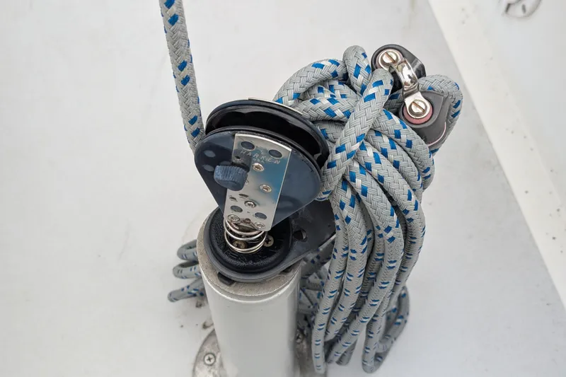 Slide: The Image of Rope and pulley system on 2012 Alerion Express 28 sailboat. - 26