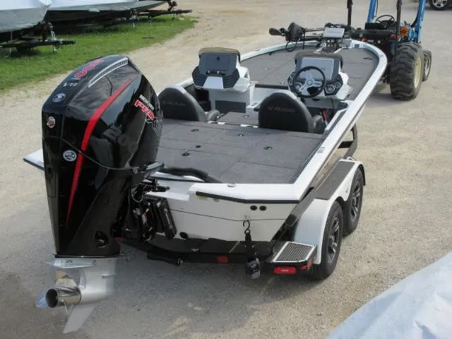 Slide: The Image of 2025 Vexus AVX 2080 boat with 200 Mercury Pro XS engine on trailer. - 16