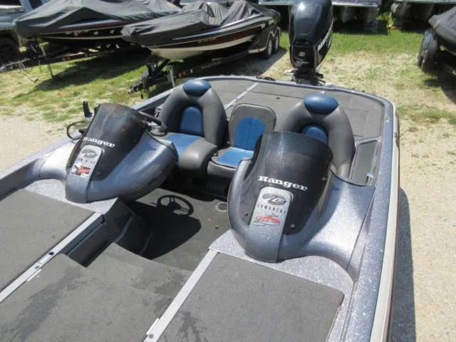 Slide: The Image of 2007 Ranger Z20 boat with Mercury 225 Optimax engine, dual seats, and sleek design. - 17
