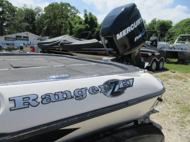 Slide: The Image of 2007 Ranger Z20 boat with Mercury 225 Optimax engine in outdoor setting. - 7