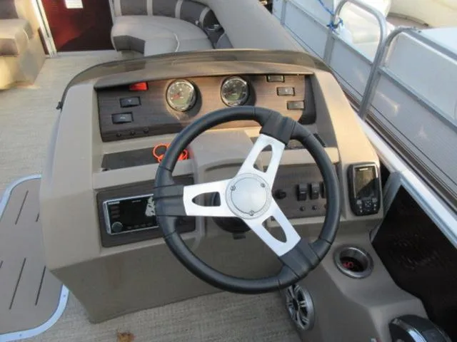 Slide: The Image of Steering console of 2019 Bennington SX 23 Premier Tritoon with Mercury 225Hp 4Stroke engine. - 9