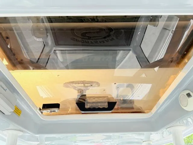 Slide: The Image of 2019 Sportsman Open 282TE Center Console boat interior ceiling view. - 14