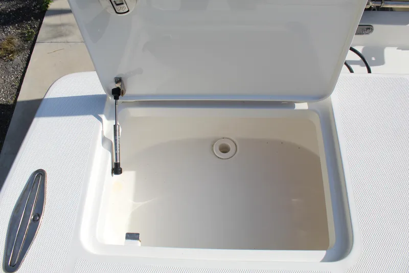 Slide: The Image of Open storage compartment on 2016 SeaVee 340Z boat. - 10