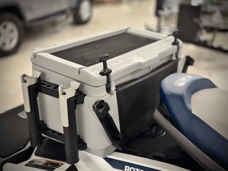 Slide: The Image of 2023 Sea-Doo Fishpro Sport 170 with fishing gear storage and seating. - 10