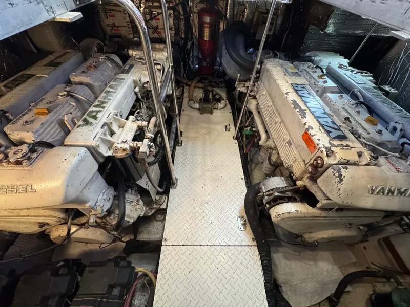 Slide: The Image of Engine room of 2003 Cruisers Yachts 4450 Express Motor Yacht with Yanmar engines. - 44