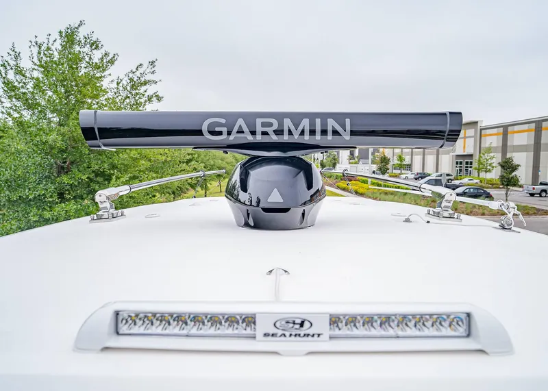 Slide: The Image of 2025 Sea Hunt Gamefish 30 CB boat with Garmin radar and LED lights. - 20